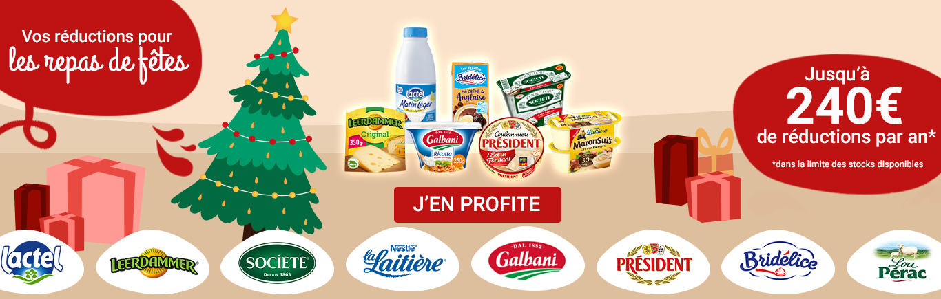 Vos réductions pour les repas de fêtes ! 