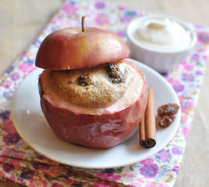 Recette de Pommes farcies à la crème d'amande et raisins Président 