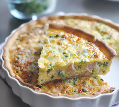 Recette de Quiche poulet et petits pois Président 