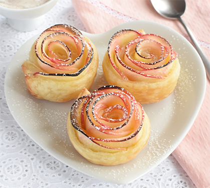 Recette de Roses feuilletées aux pommes Président