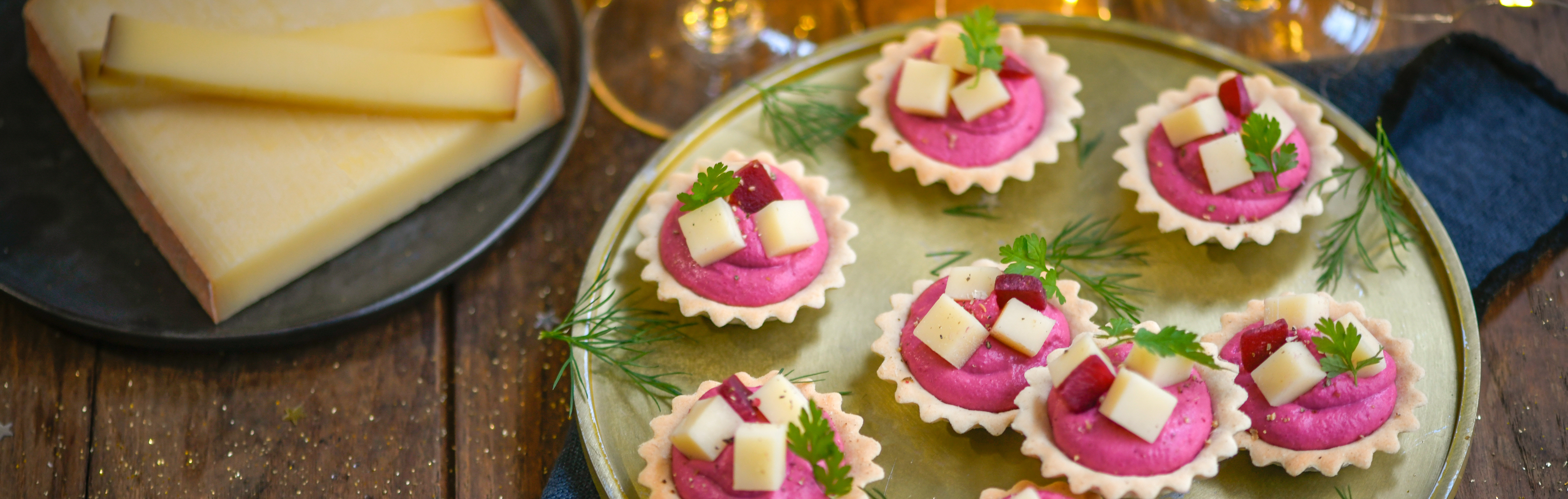 Recette de Petites tartelettes à la mousse de betterave & Comté Président 