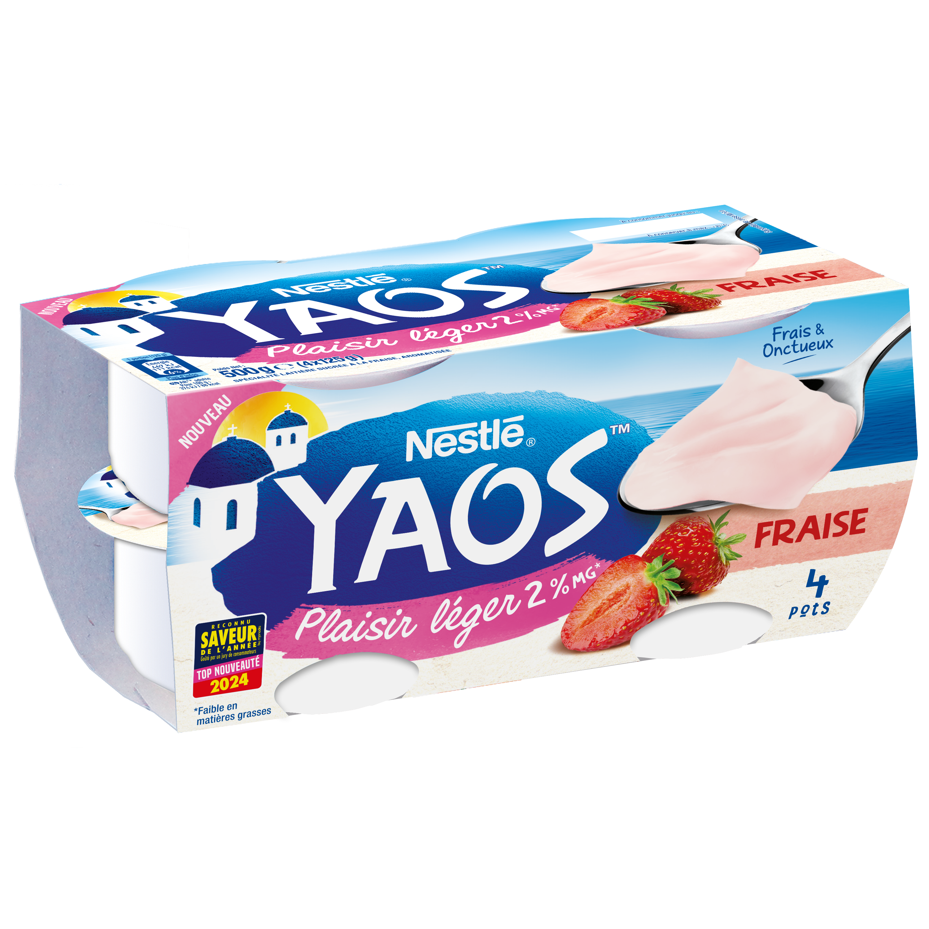 YAOS Plaisir Léger 2% Fraise 4x125g