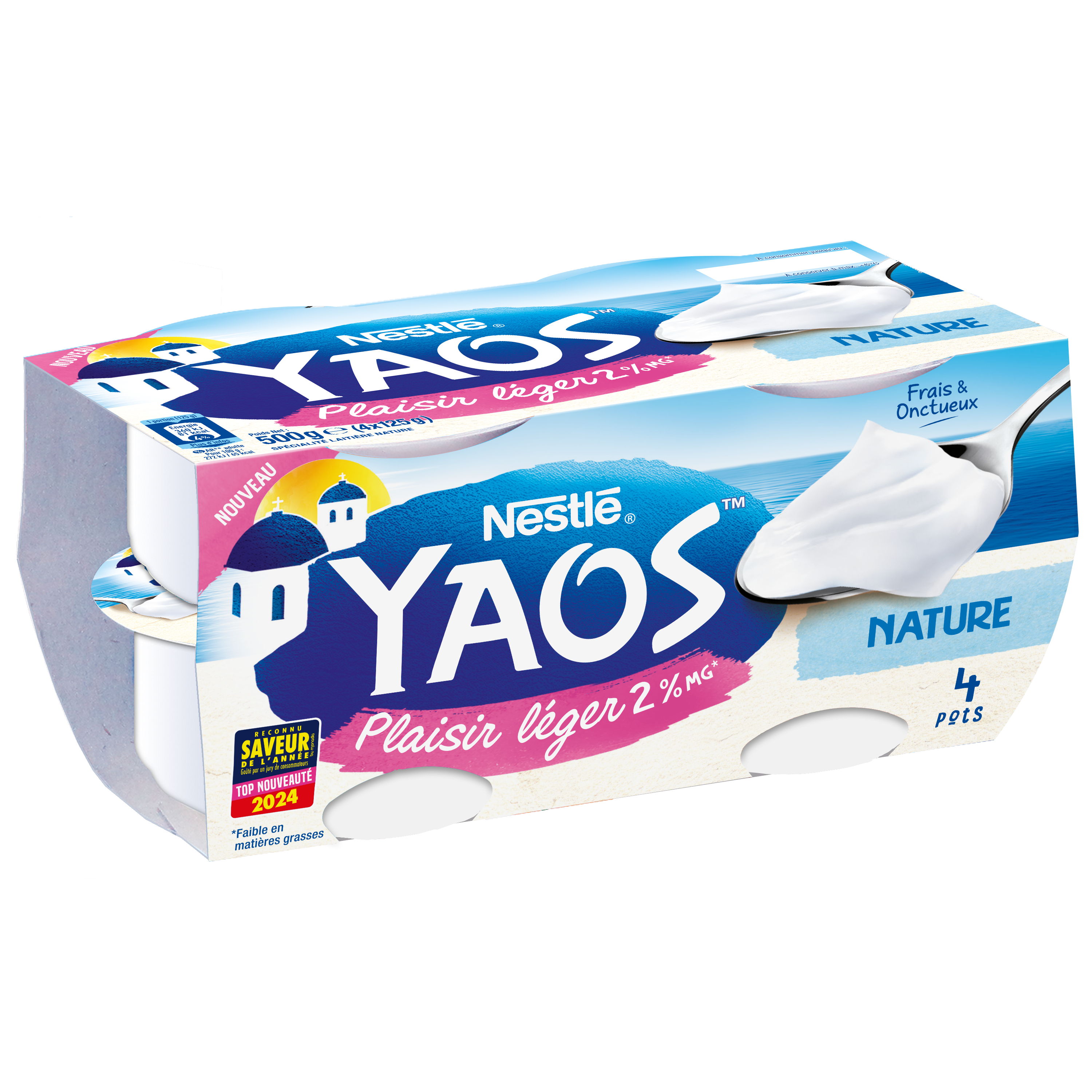 YAOS Plaisir Léger 2% Nature 4x125g  
