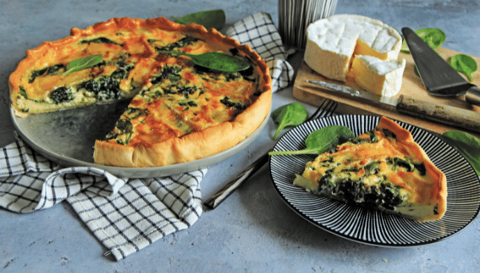 Recette de Quiche aux épinards et au camembert Lanquetot