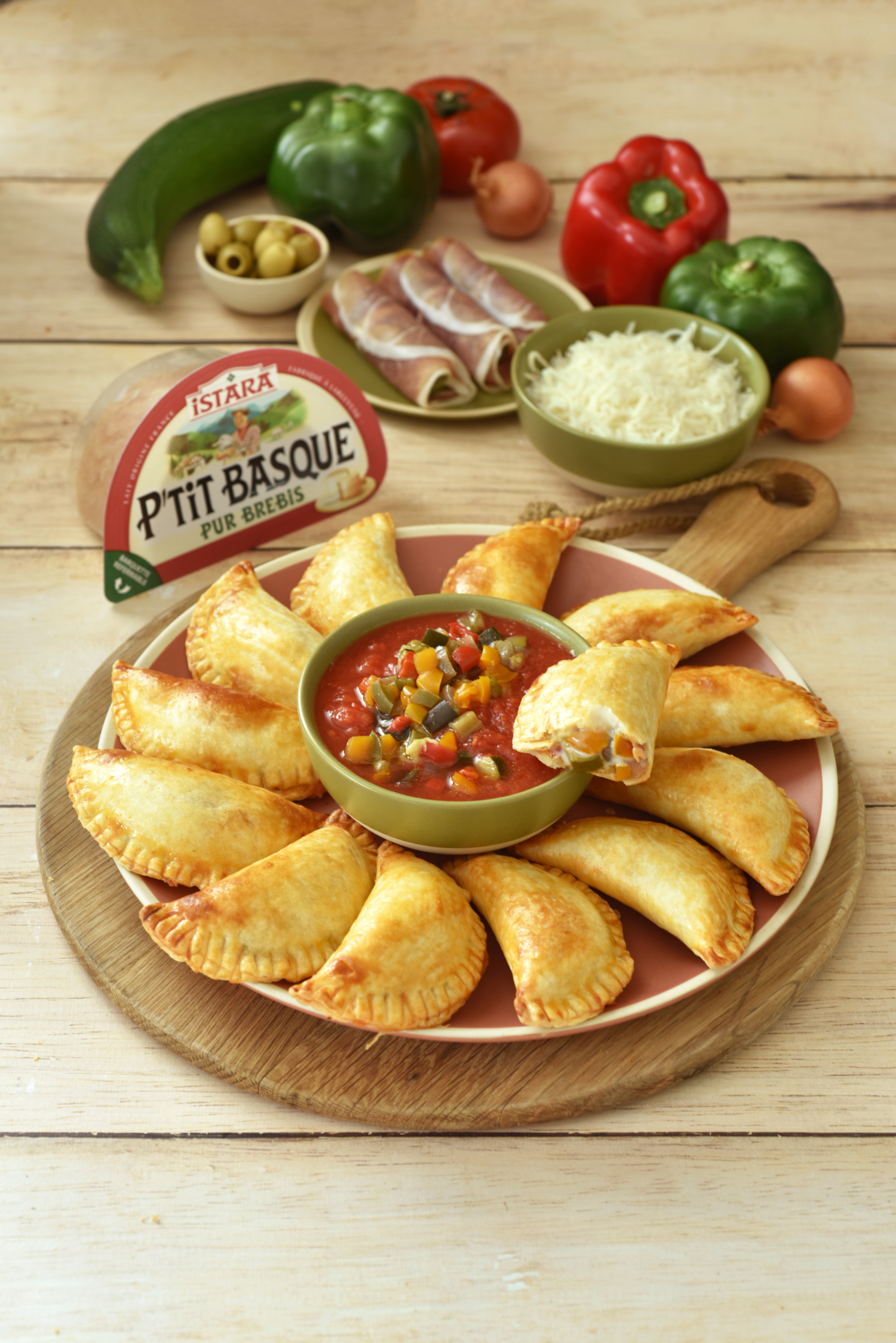 Recette de Empanadas au P'tit Basque et aux légumes d'été