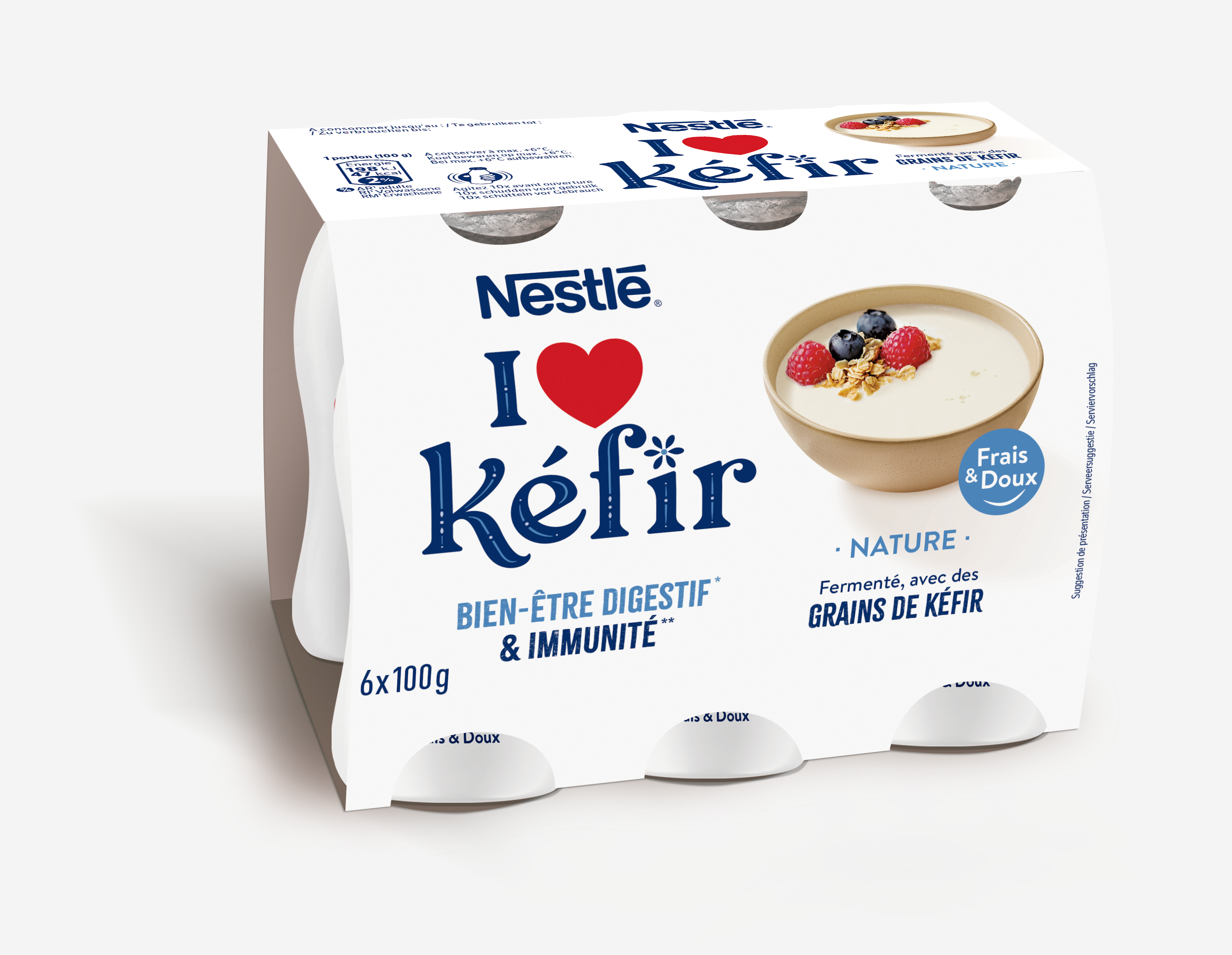 NESTLE I LOVE KEFIR A BOIRE NATURE 6x100G