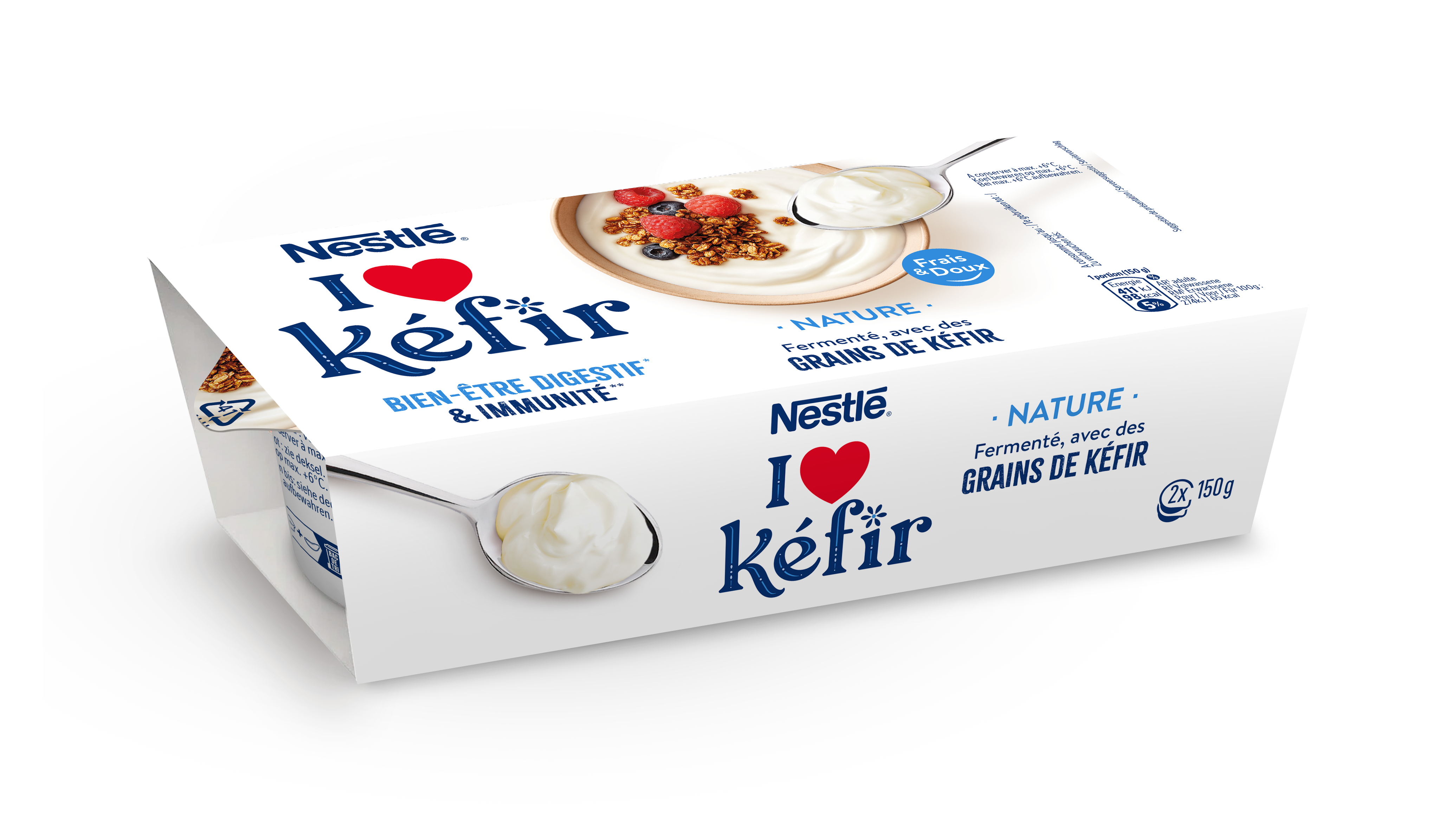 NESTLE I LOVE KEFIR YAOURT NATURE 2X150G