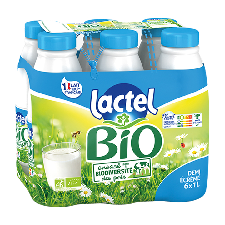 Lactel Bio demi-écrémé 6x1L