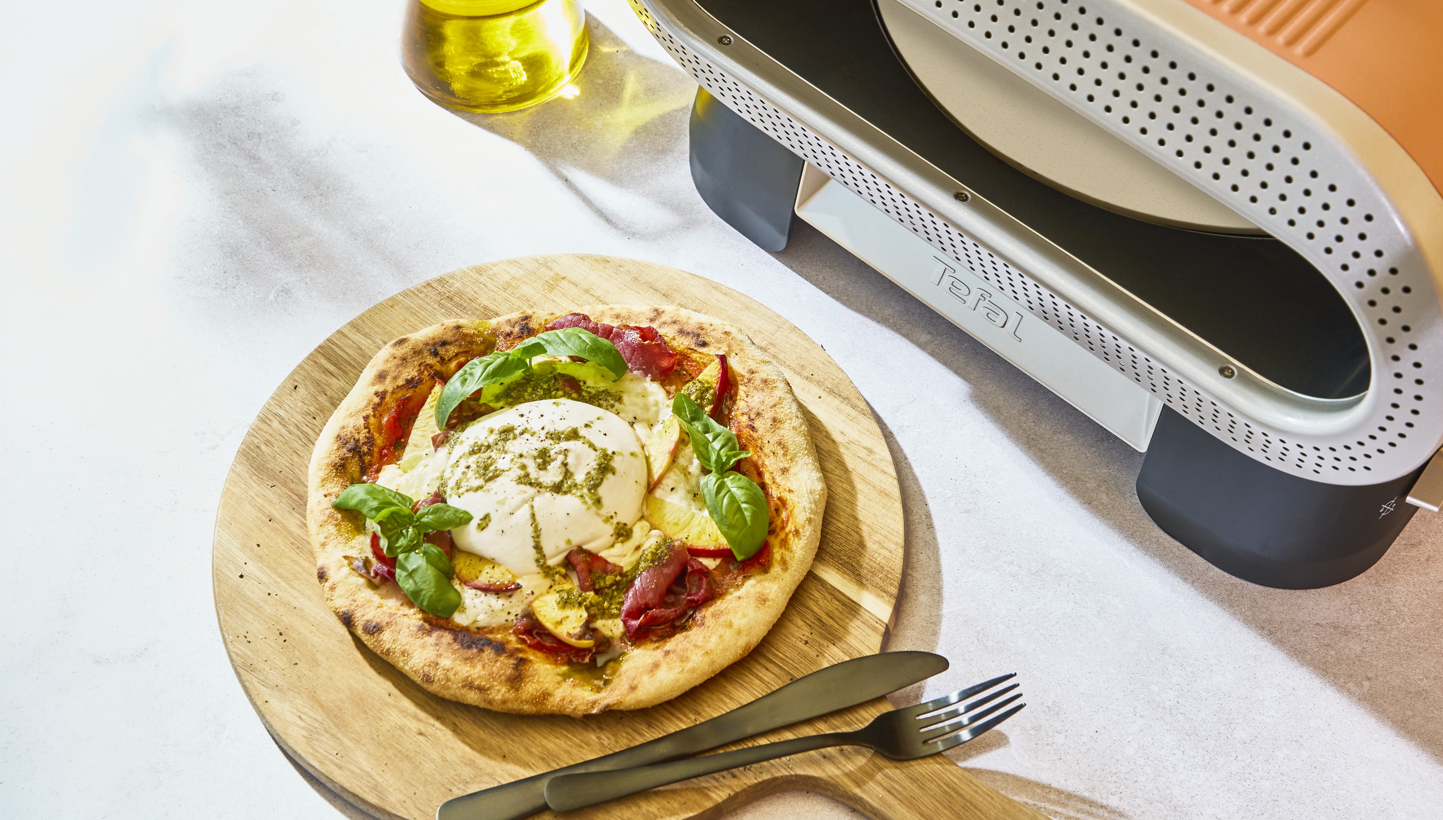 Recette de Pizza Bresaola, Nectarine & Burrata Galbani