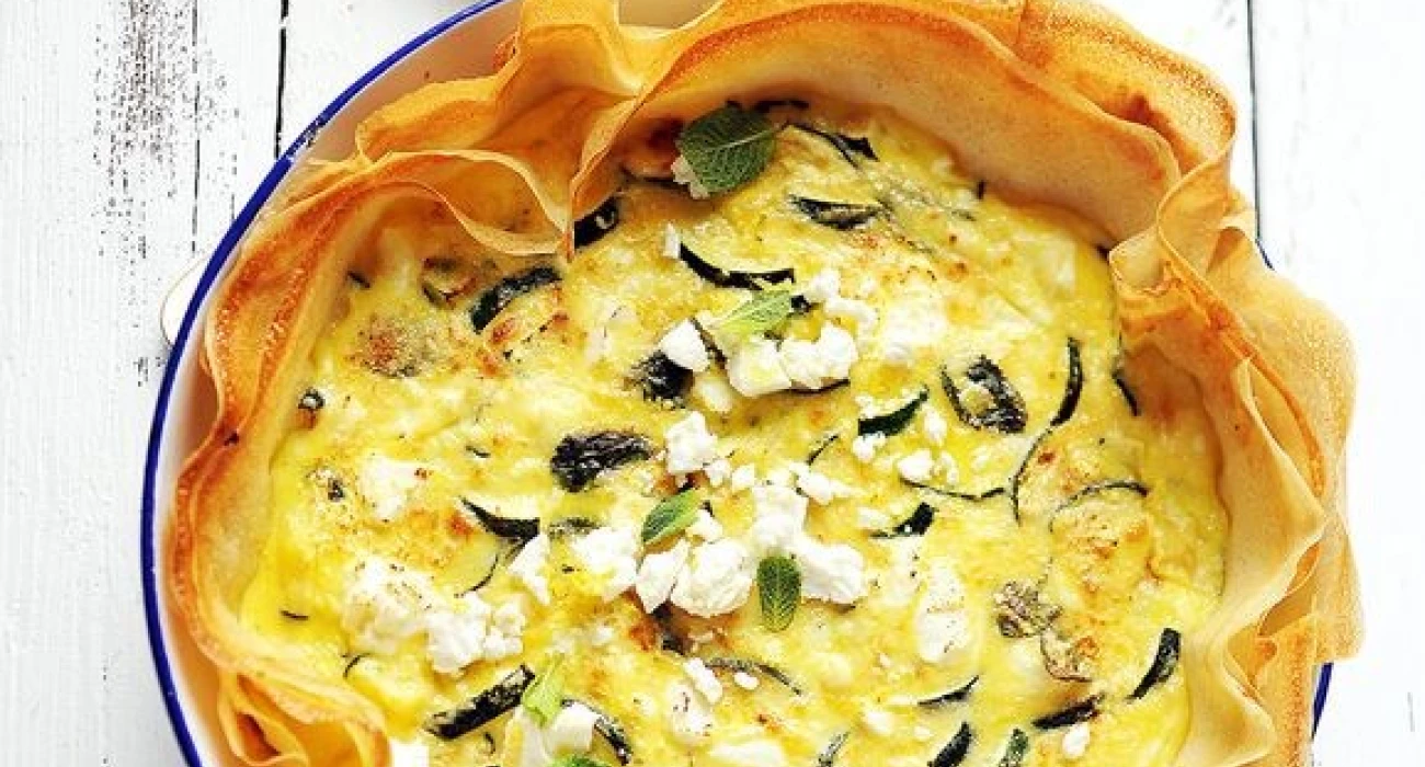 Recette de Tarte aux courgettes et à la Fêta AOP Salakis