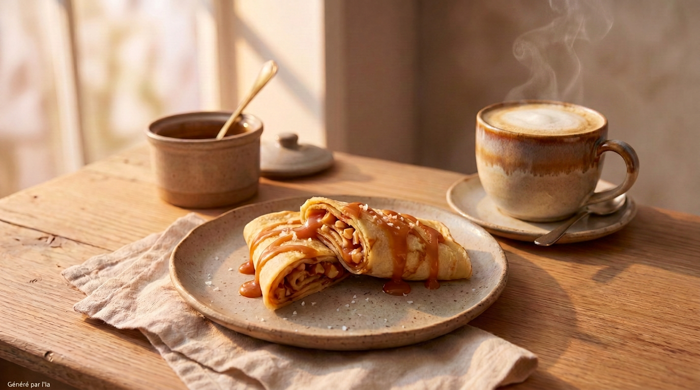 Recette de Recette Nescafé latte cookies et wrap au caramel au beurre salé