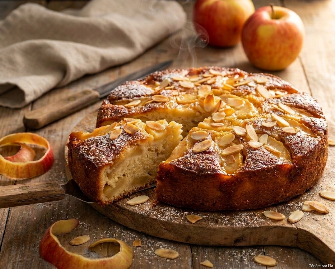 Recette de Gâteau aux pommes et aux amandes grillées Primevère