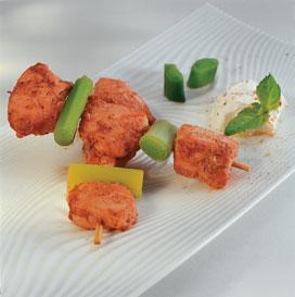 Recette de Brochettes de poulet tandoori