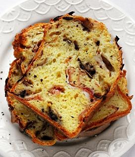 Recette de Cake au jambon et aux champignons