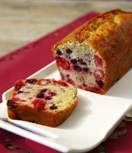 Recette de Cake aux fruits rouges