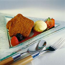 Recette de Chaud-froid de pain d'épices et son coulis de fruits rouges