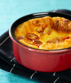 Recette de Clafoutis de tomates cerises et Emmental