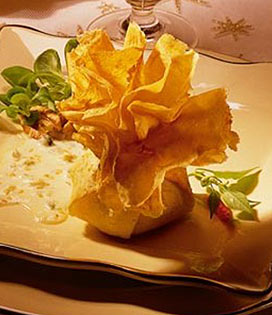 Recette de Croustillant de turbot et crème au Roquefort Société