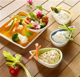 Recette de Crudités et Sauce Rondelé aux noix