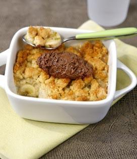 Recette de Crumble de banane au citron vert et quenelle de mousse choco lait