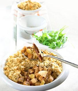 Recette de Crumble de veau aux poires et poivre long