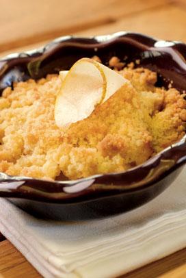 Recette de Crumble poires et gingembre frais