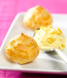 Recette de Gougères épicées, glace curry emmental 