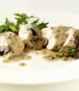 Recette de Languettes de poulet aux champignons sauce mascarpone