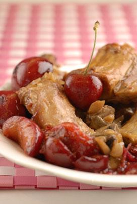 Recette de Lapin, chutney de cerises