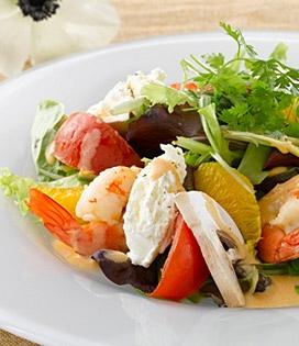 Recette de Mesclun d’agrumes et gambas