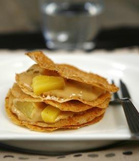 Recette de Millefeuilles au caramel et dés d'ananas