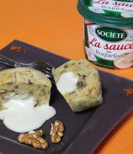 Recette de Moelleux à la Sauce au Roquefort Société et son cœur coulant