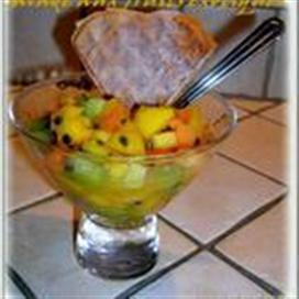 Recette de Mousse à la fleur d'oranger et salade de fruits exotique