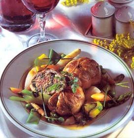 Recette de Paupiettes de Veau aux herbes potagères et légumes de printemps