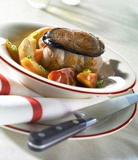 Recette de Paupiettes de veau rondelles d'andouille pommes à la crème