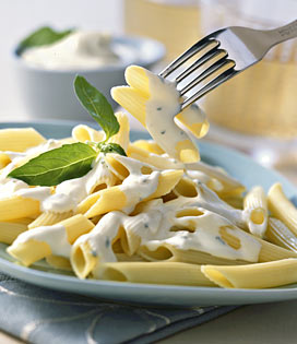 Recette de Penne au Gorgonzola, Noix et Basilic