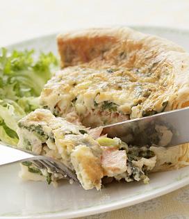 Recette de Quiche au saumon et courgettes