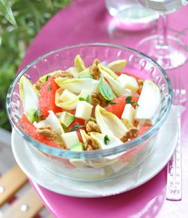 Recette de Salade d’endives à la Tomme de Brebis Lou Pérac et au pamplemousse