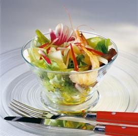 Recette de Salade de crevettes à l'Abondance aux deux radis