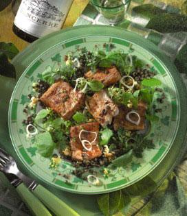 Recette de Salade de rillons de veau aux lentilles