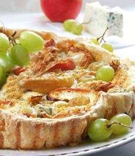 Recette de Tarte aux 3 fromages et aux raisins