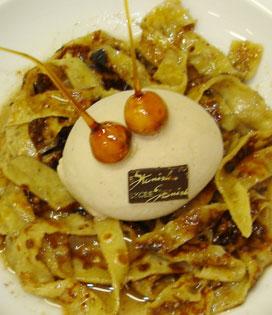 Recette de Tagliatelle de crèpes, crème glacée au Gianduja