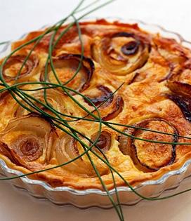 Recette de Tarte à la cancoillotte et aux oignons