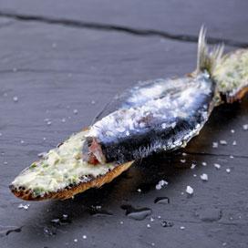 Recette de Tartine de sardine au beurre de roquette et tartare de poivron