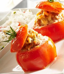 Recette de Tomates farcies et gratinées aux 3 fromages