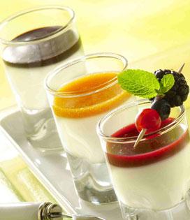 Recette de Trio de Panna Cotta Fruits Rouges, Abricot, Chocolat au Gingembre