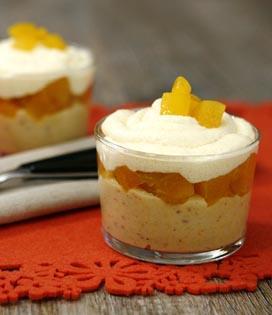 Recette de Verrine de semoule au lait, crème pralinée et dés d'abricots