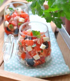 Recette de Verrines de tomates et Tomme de Brebis Lou Pérac 