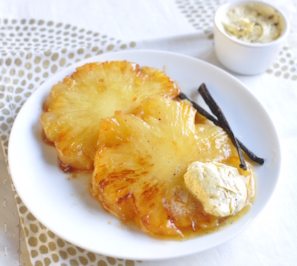 Recette de Ananas rôti et vanillé