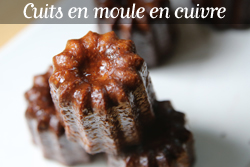 Cannelés bordelais cuits en moule en cuvire